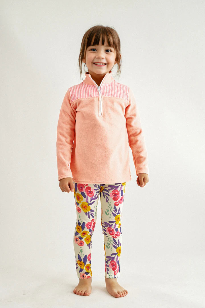 Premium Pink Plaid Fleece Quarter Zip