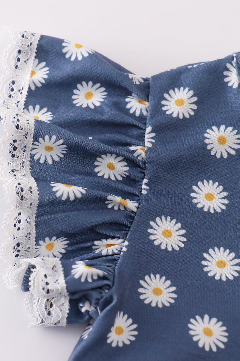 Navy Daisy Girls Bubble