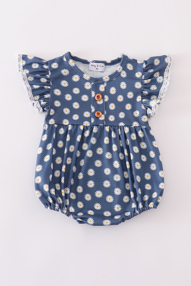 Navy Daisy Girls Bubble