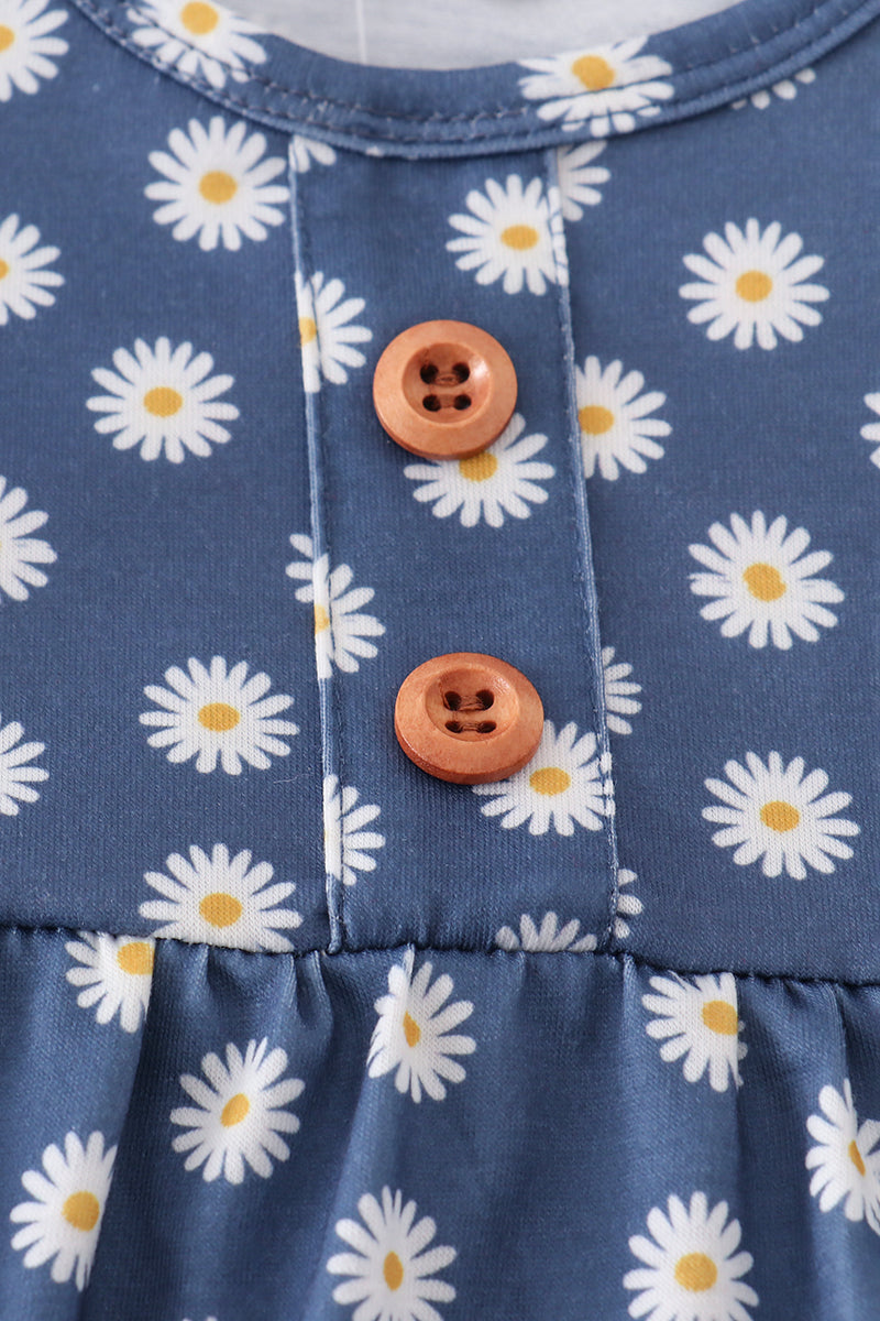 Navy Daisy Girls Bubble