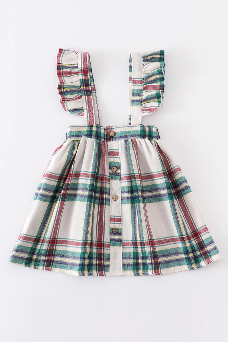 Green Plaid Button Tank Dress - That's So Darling