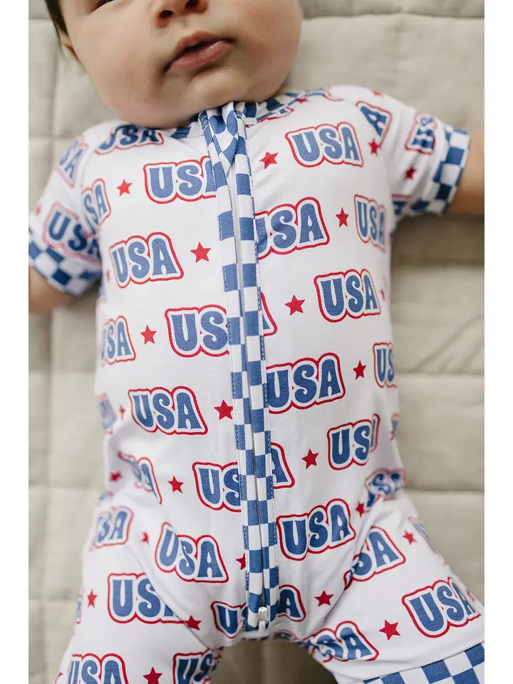 4th of July Bamboo Shortie Romper