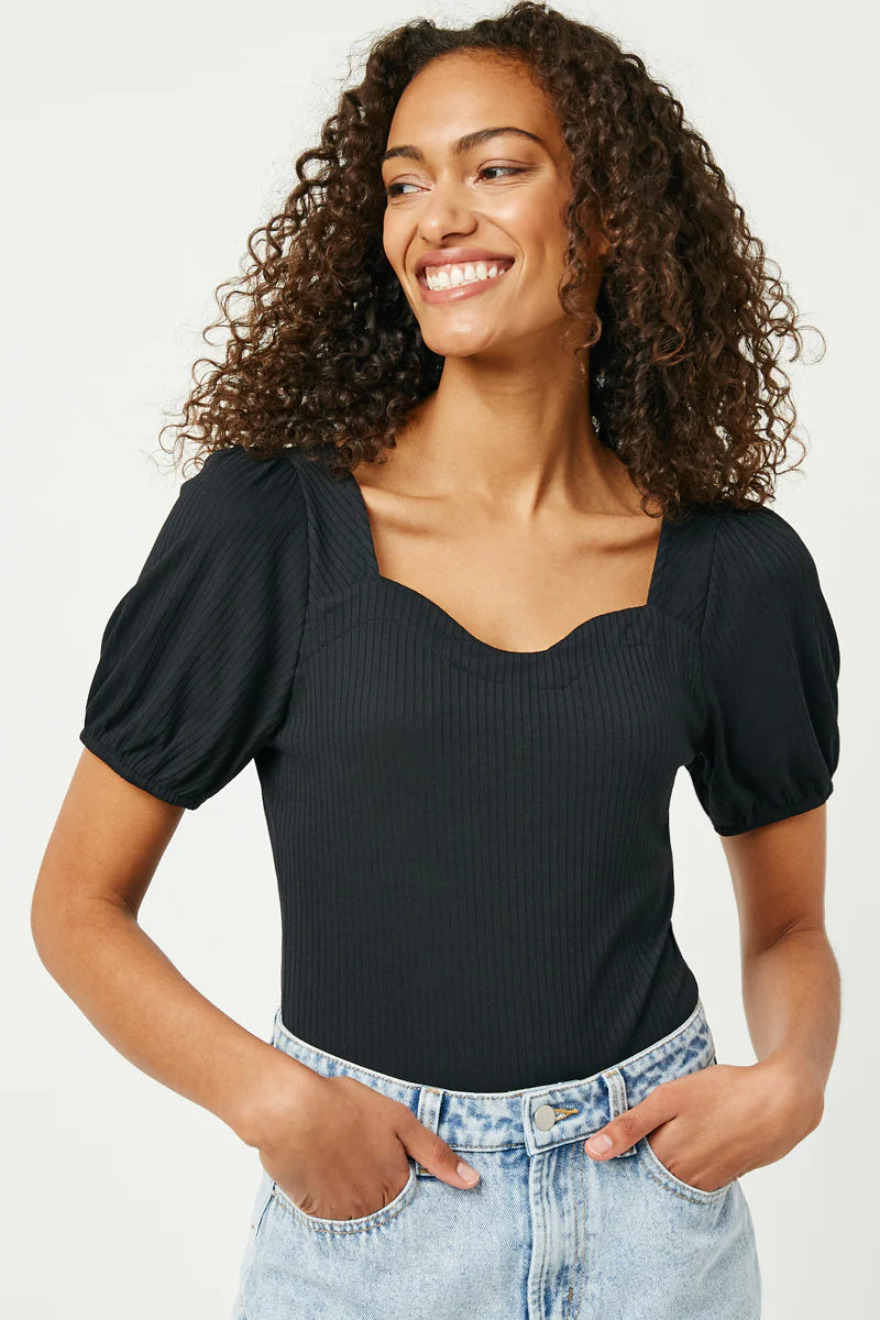 Womens Sweetheart Ribbed Knit Bodysuit