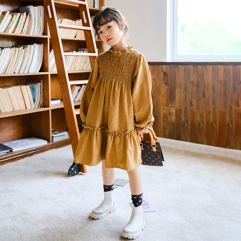 Smocked Top Mustard Dress