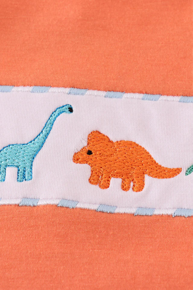 Dinosaur Embroidered Shorts Set