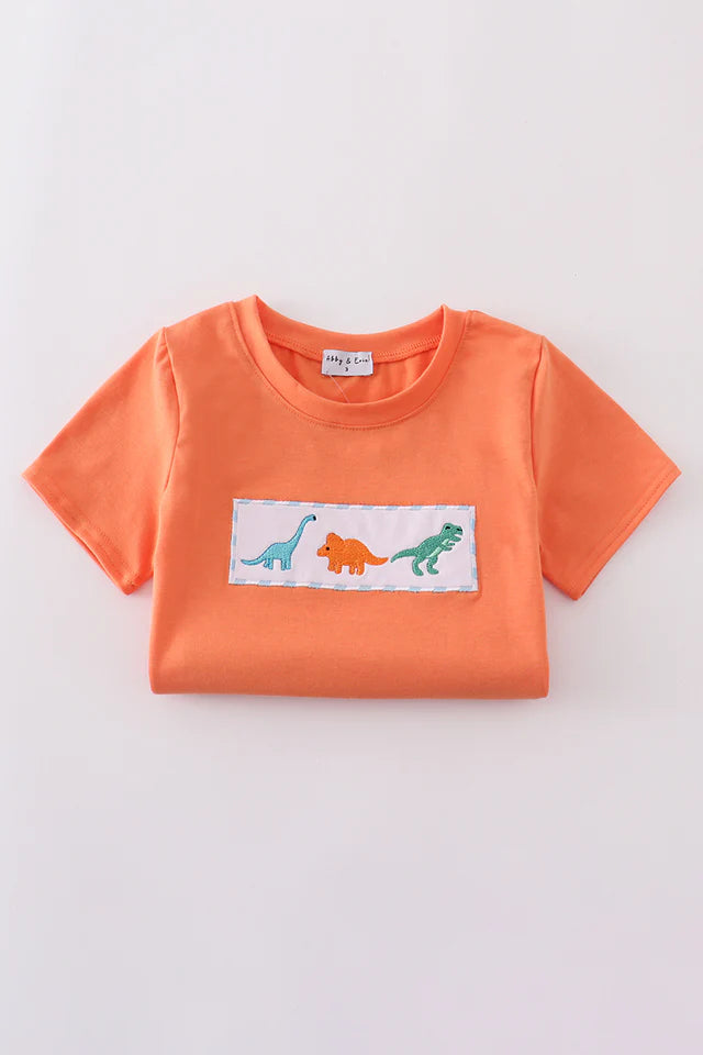 Dinosaur Embroidered Shorts Set