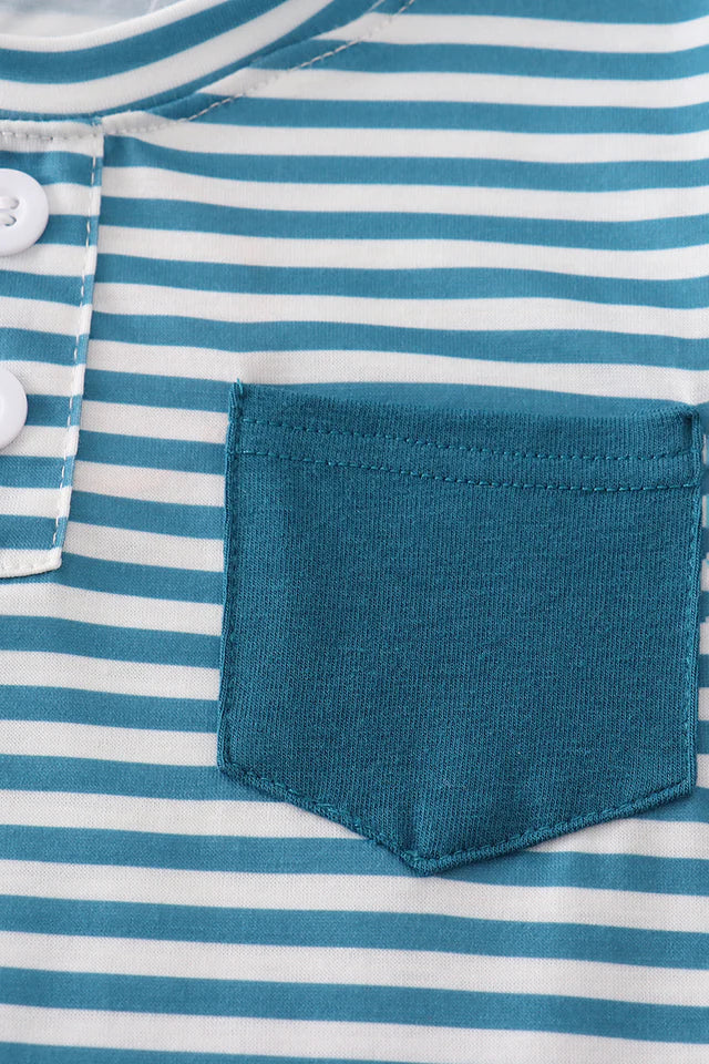 Striped Pocket Shirt and Shorts Set