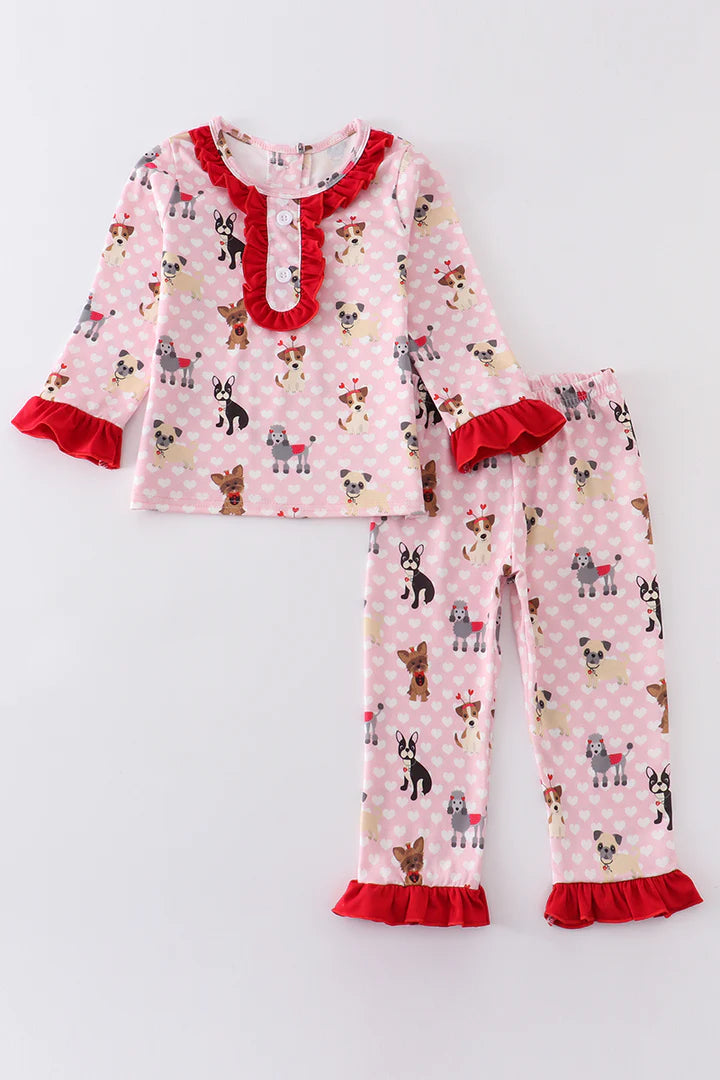 Pink Puppy Love Jammie Set