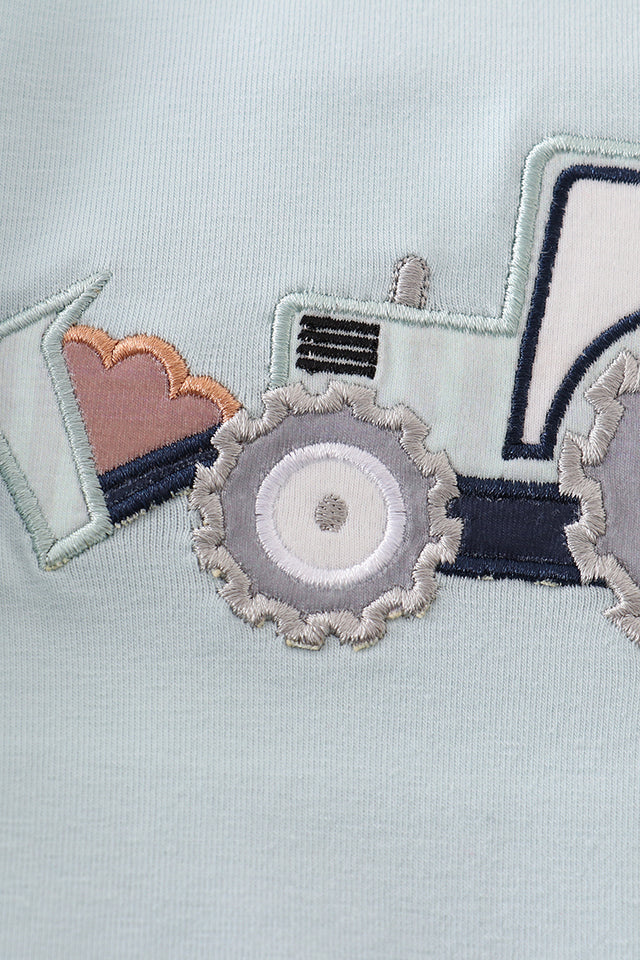 Green Excavator Applique JonJon