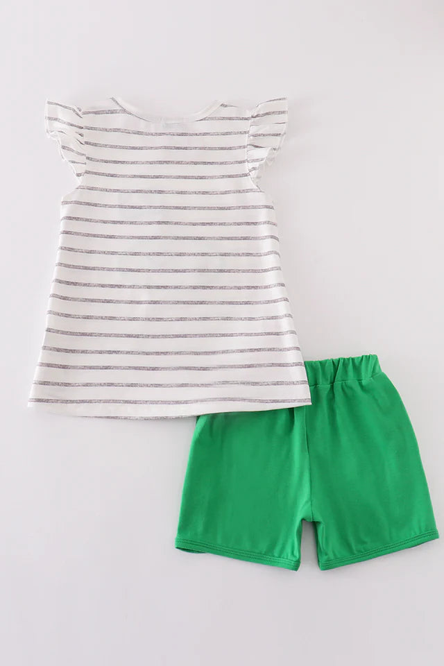 Green Golf Applique Girl Set
