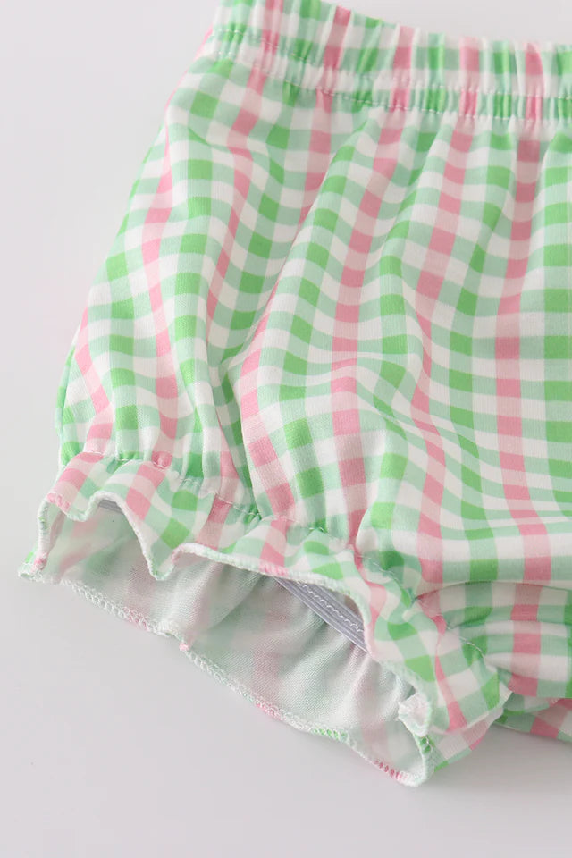 Golf Cart Gingham Bloomer Set