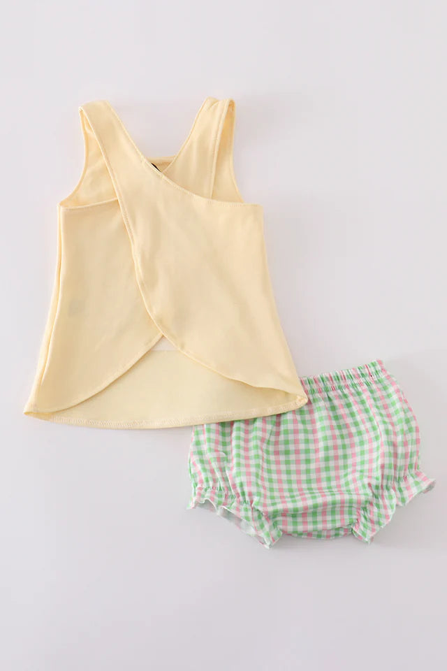Golf Cart Gingham Bloomer Set
