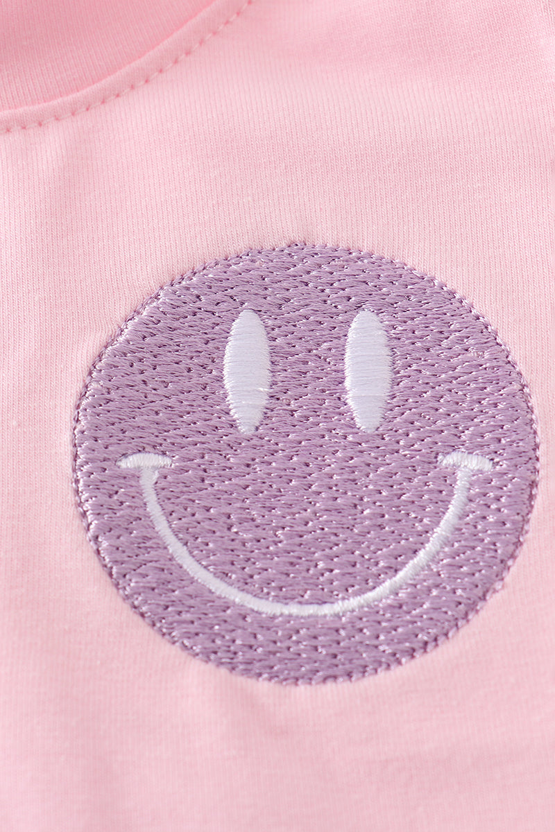 Purple and Pink Smile Gingham Girls Set