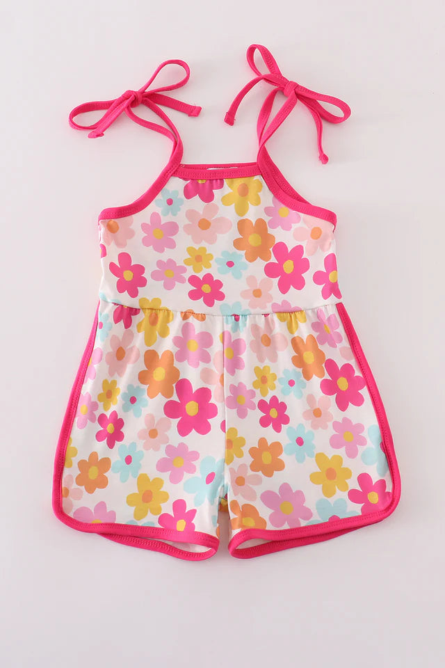 Hot Pink Floral Jumpsuit