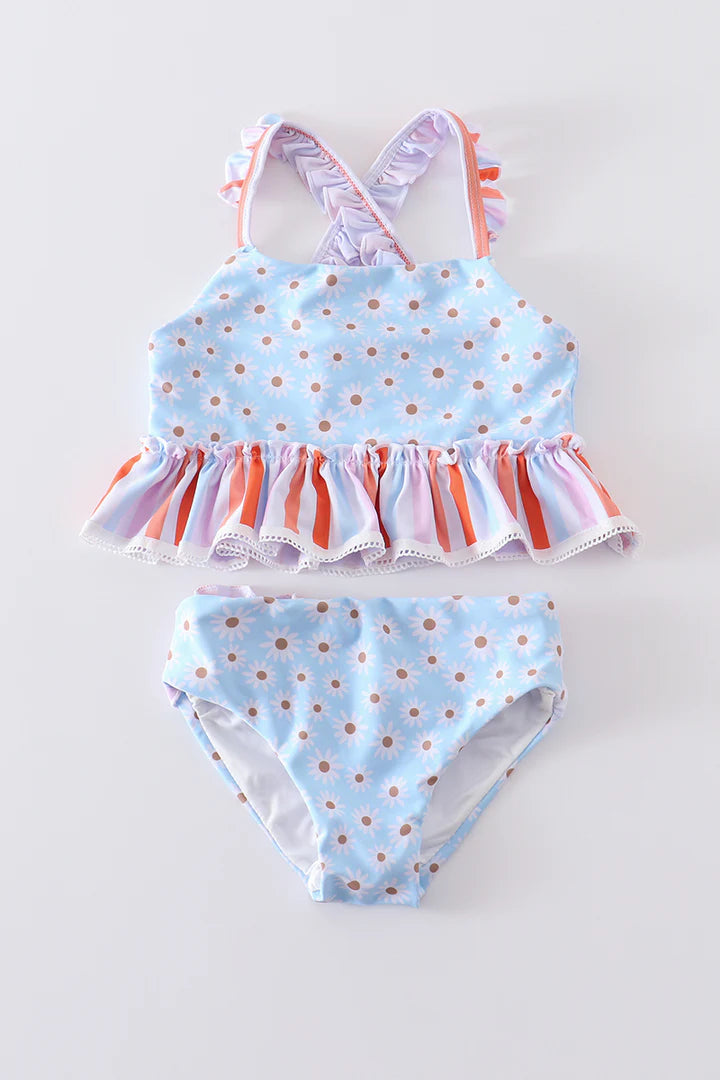 Baby Girl Blue Floral Swimsuit