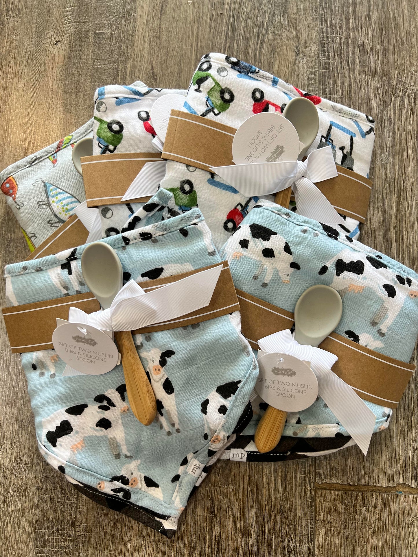 Two Muslin Bibs & Spoon - That's So Darling