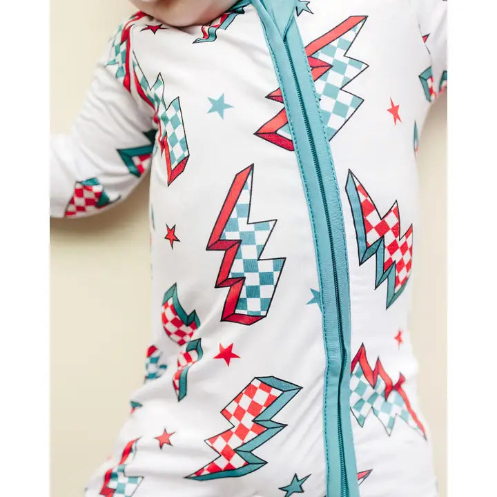 Lighting Bolt Christmas Bamboo Romper