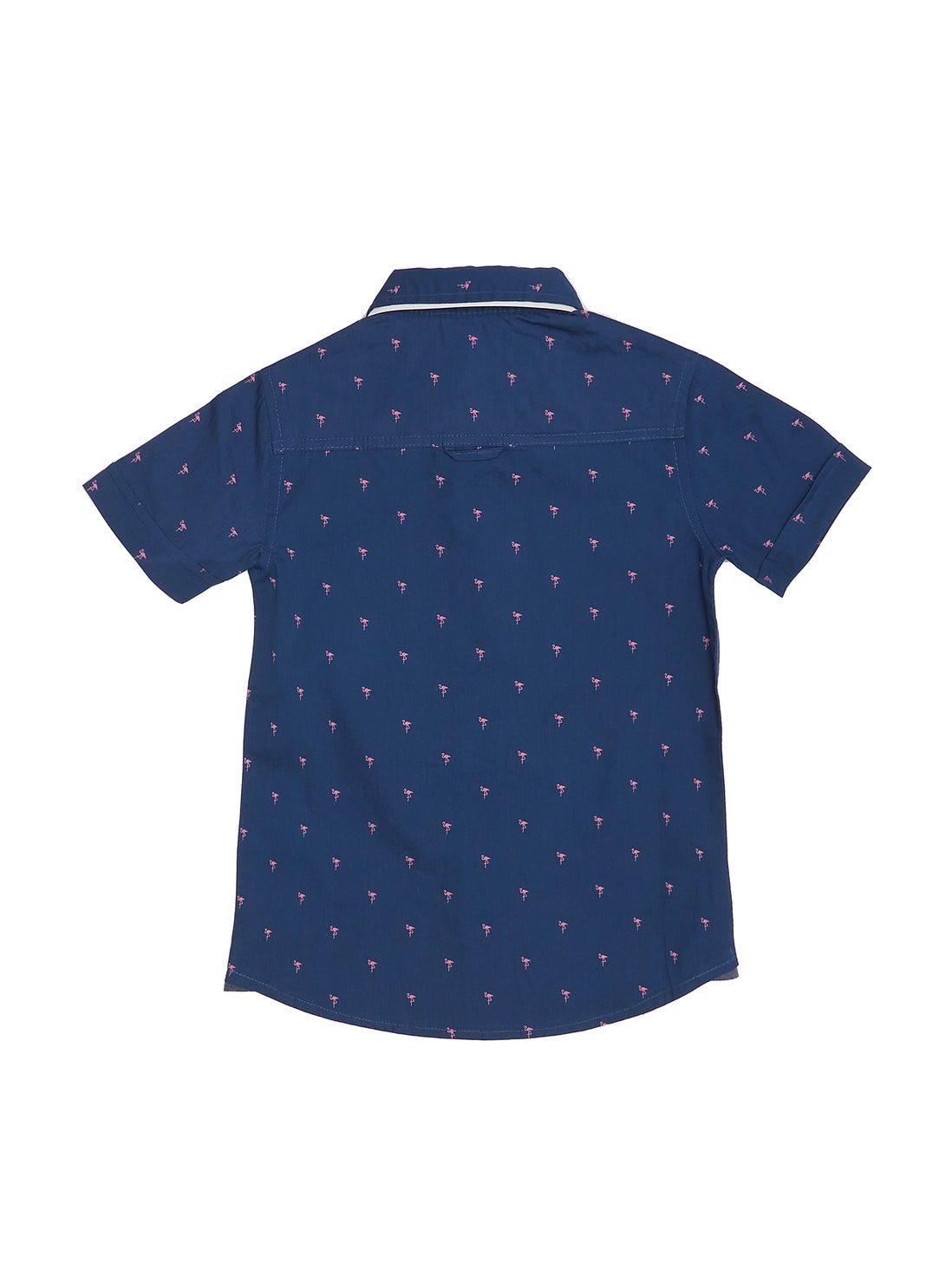 Tiny Flamingo Print Button Up