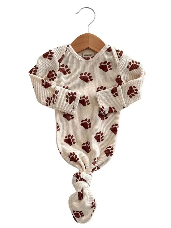 Organic Waffle Knotted Gown 0-3M