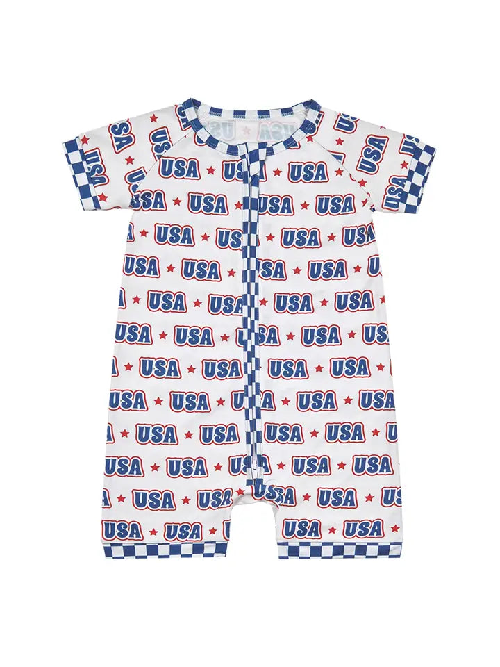 4th of July Bamboo Shortie Romper