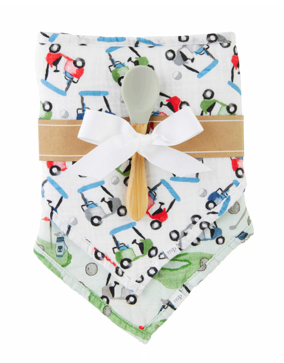Two Muslin Bibs & Spoon - That's So Darling