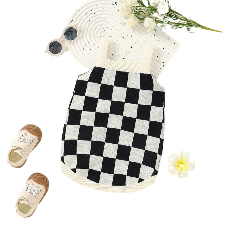 Checkered Knit Romper