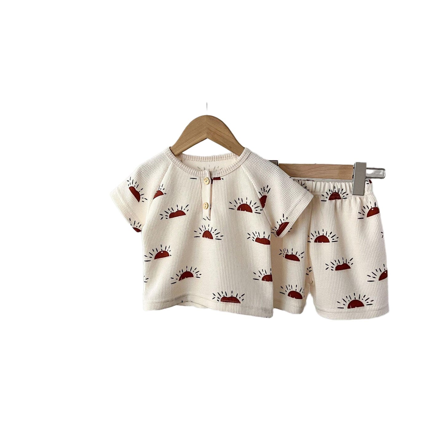 Half-Button Top And Shorts