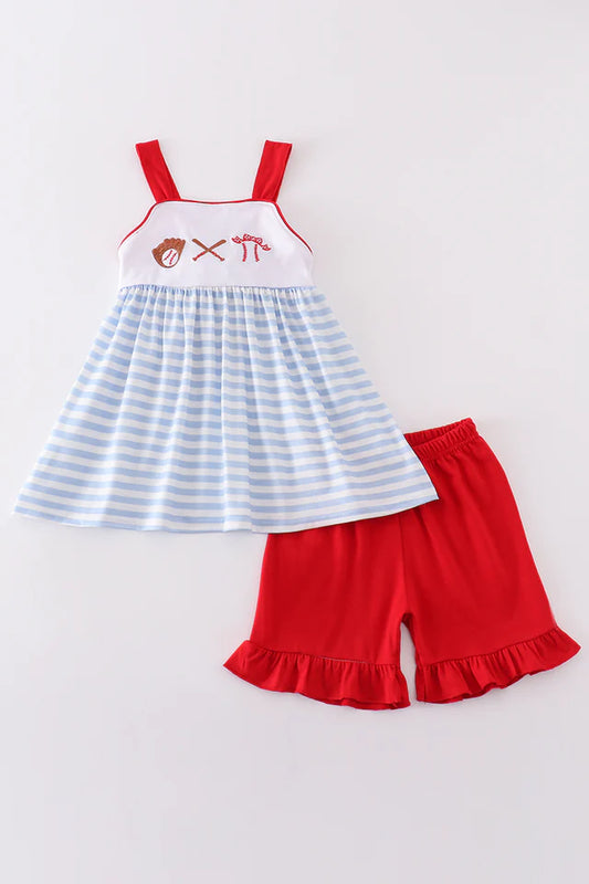 Girls Baseball Embroidered Set