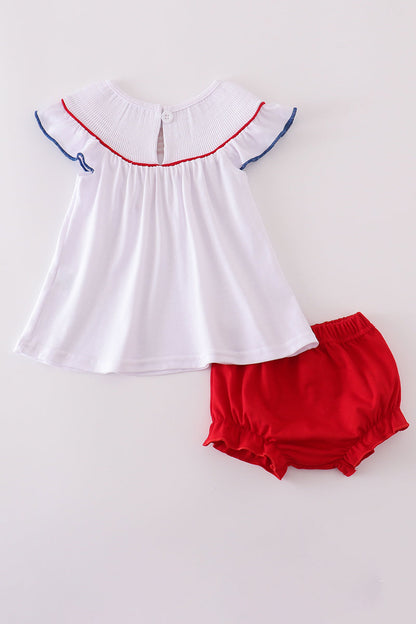 Flag Embroidered Girls Blommer Set