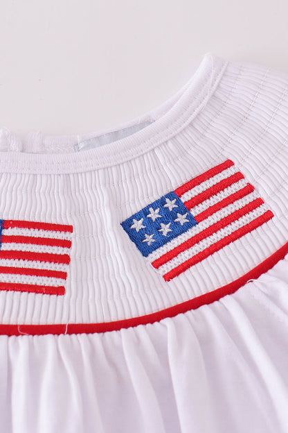 Flag Embroidered Girls Blommer Set
