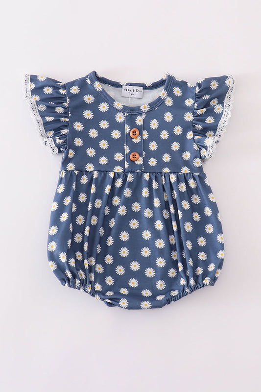 Navy Daisy Girls Bubble