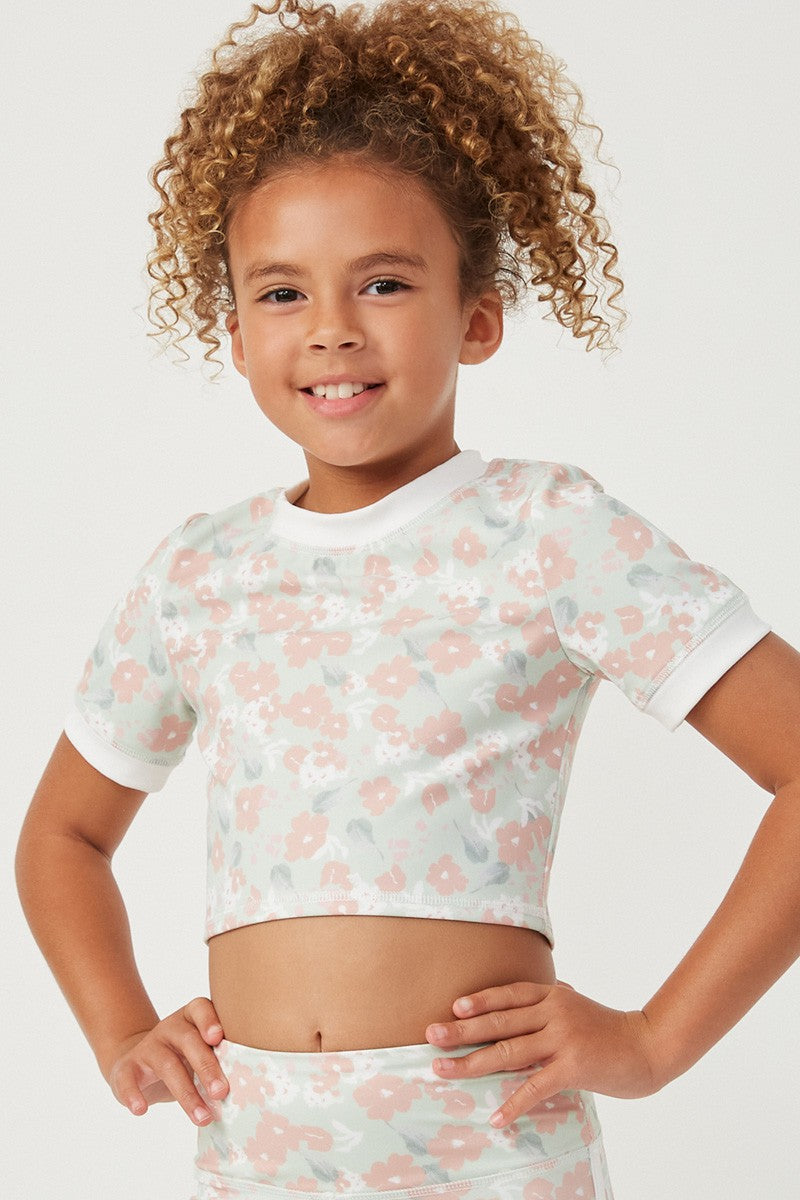 Contrast Banded Floral Active Top - That's So Darling