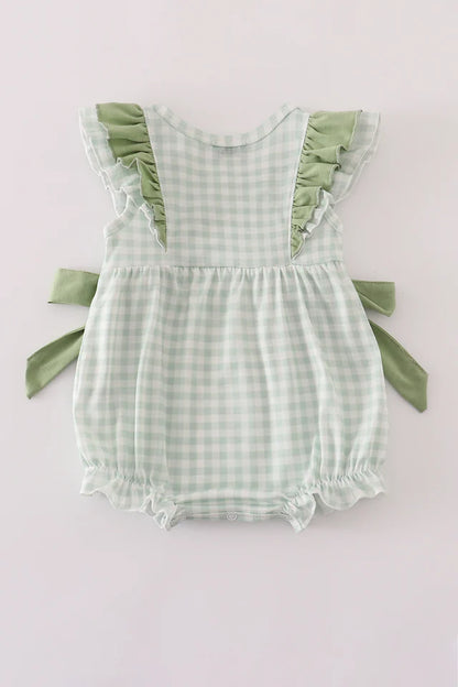 Farm Cow Embroidered Ruffle Bubble