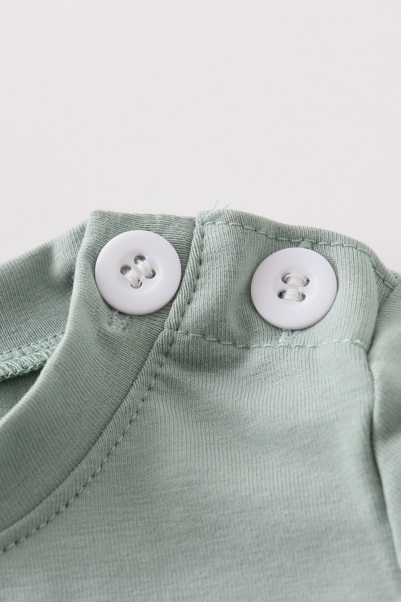 Green Smile Gingham Boys Set