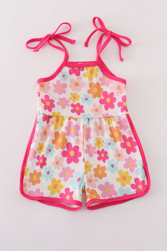 Hot Pink Floral Jumpsuit