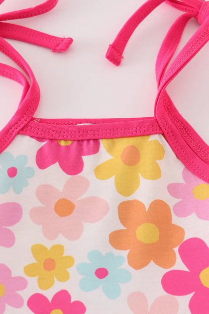 Hot Pink Floral Jumpsuit