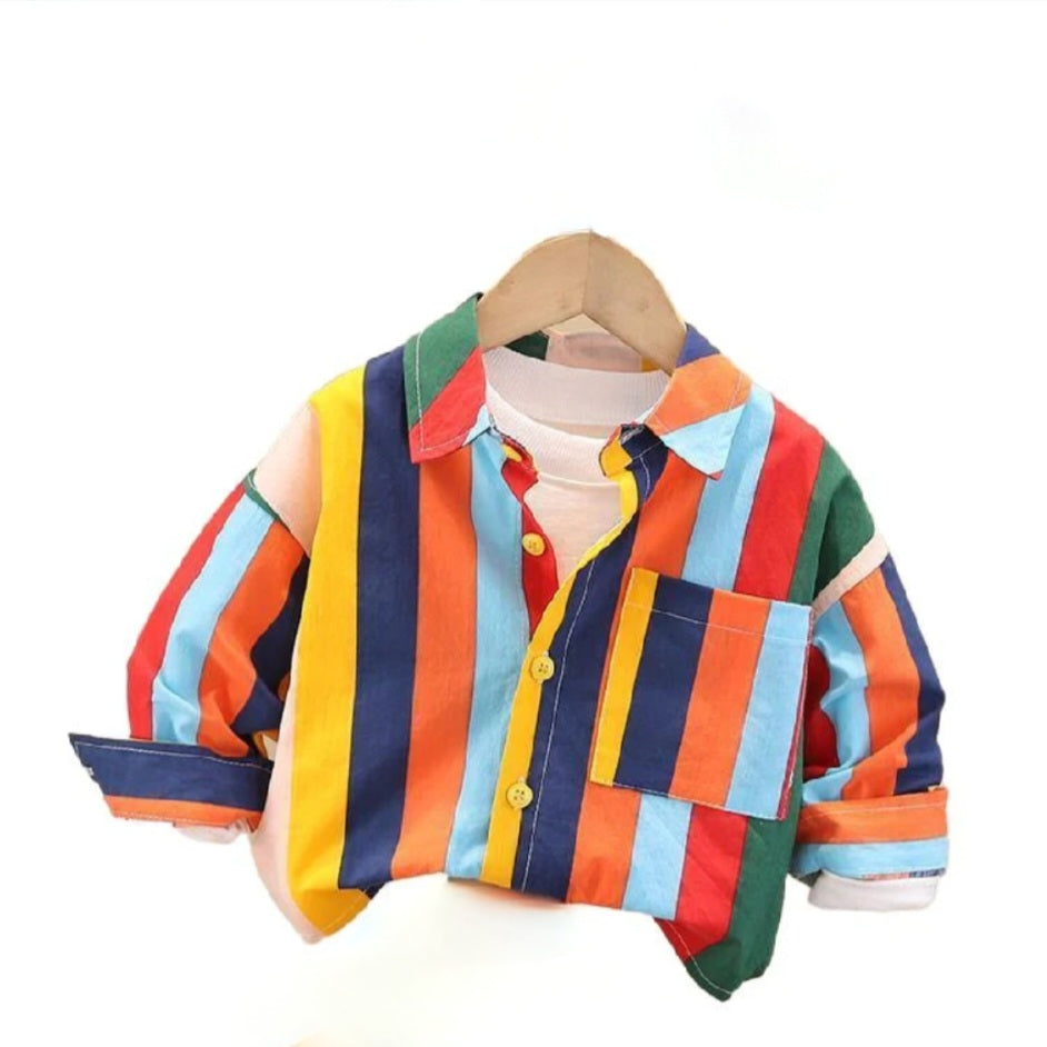 Vibrant Striped Button Up