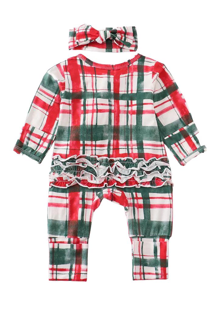 Christmas Plaid Bamboo Ruffle Zip Up