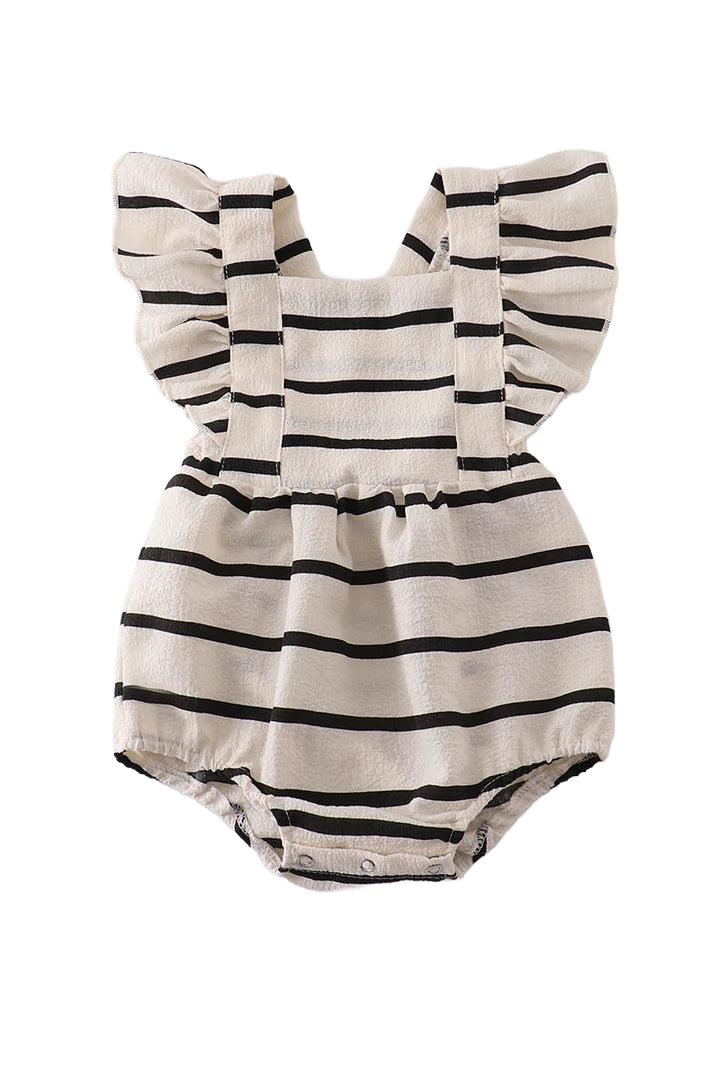 Black and White Striped Ruffle Bubble