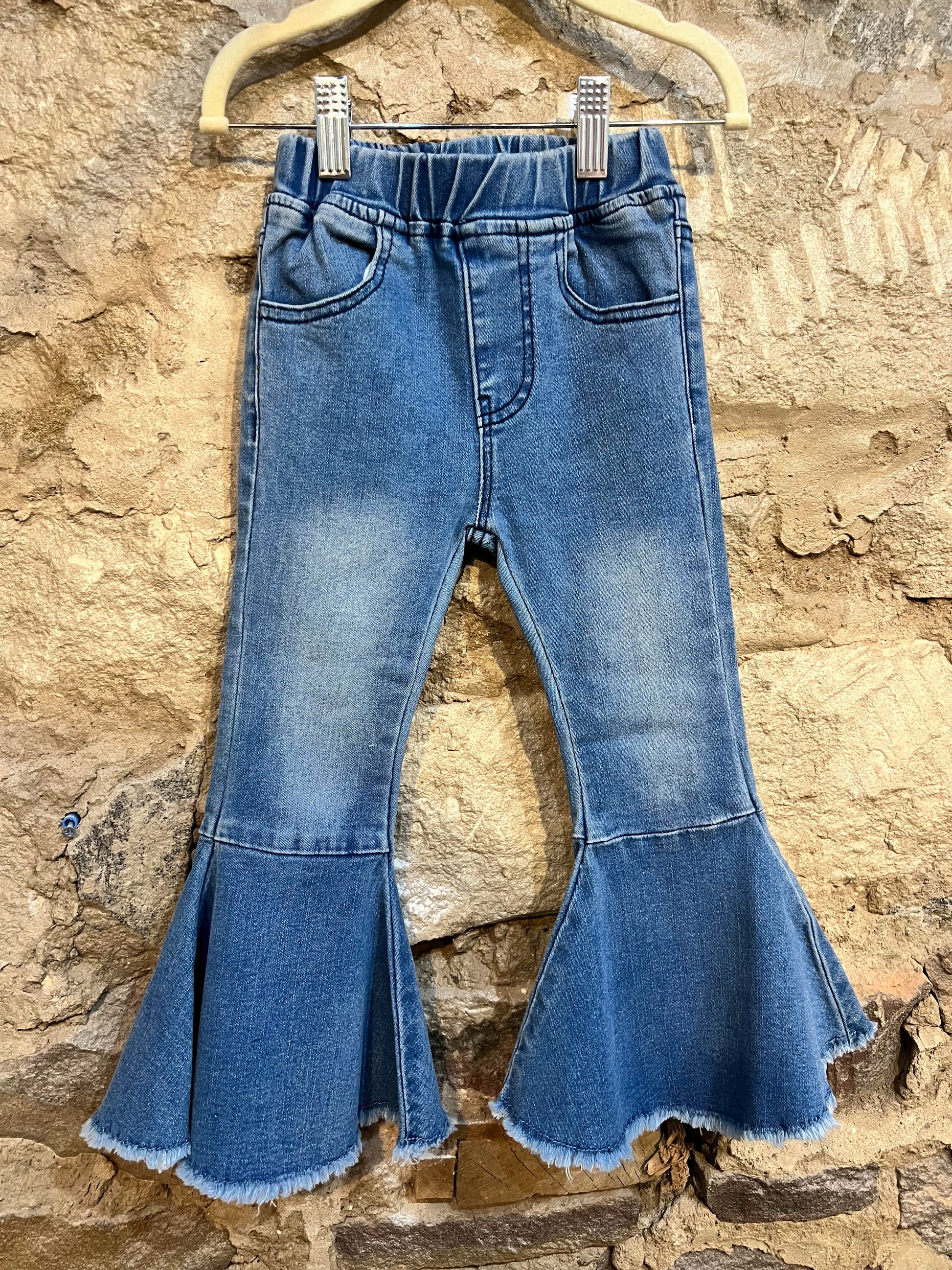 Cropped Frill Flare Jeans - That's So Darling